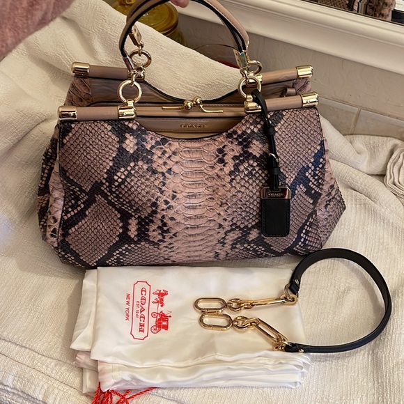 Coach Handbags - COACH - EUC- Madison Carrie satchel in diamond python leather